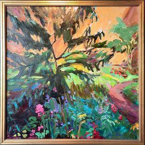 Mid-Summer at the Lotus Garden Karen Horne, Mid-Summer at the Lotus Garden, oil, 40x40, 43x43 w frame, $5,700