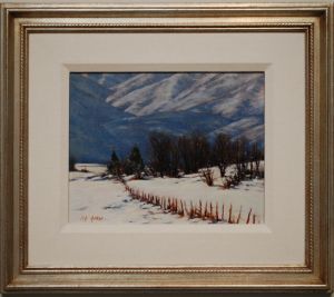 December in Midway Phyllis Horne, December in Midway, 11x14 canvas, oil, shown with frame, WEB