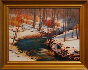 Late Winter Thaw Phyllis Horne, Late Winter Thaw, 18x24, oil, framed, WEB