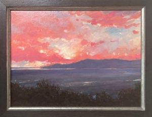 Sunset Over Antelope Island Phyllis Horne, Sunset Over Antelope Island, oil, 12x16, 14x18 w frame