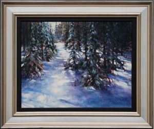 Winter Shadows Phyllis Horne, Winter Shadows, 11x14, oil, shown with frame, WEB