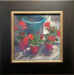 Karen Horne, Going to Pot, pastel, 12x12, 19x19 w frame SOLD Karen Horne, Going to Pot, pastel, 12x12, 19x19 w frame