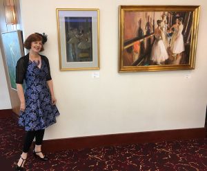 Karen Horne with her display at the Choreographic Festival Karen Horne with her display at the Choreographic Festival